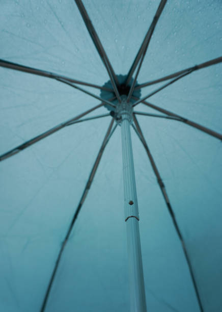 istock Full frame shot of a blue umbrella 1596047529