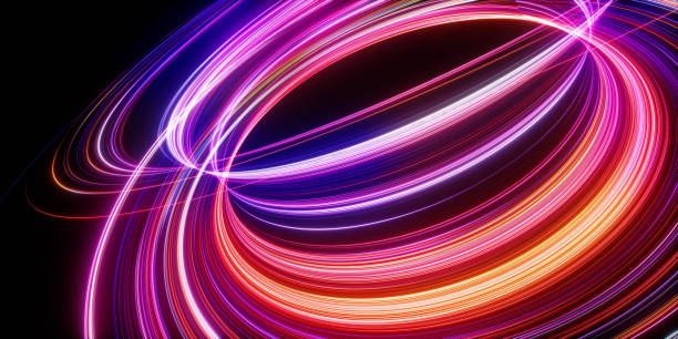 istock 3d render. Abstract neon background of glowing lines. Energy vortex macro. Modern wallpaper 1596068778