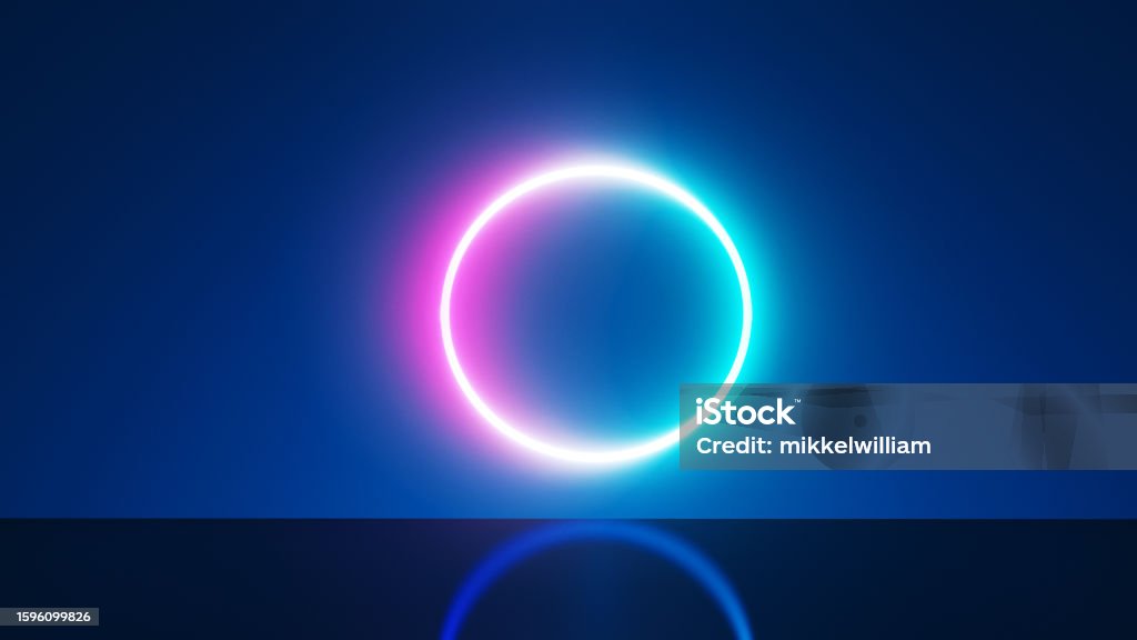 Vibrant Neon Time Machine Illuminates The Unknown Stock Photo ...