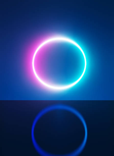 istock Colorful Circle Radiates as Neon Time Machine Sparks Curiosity 1596100351