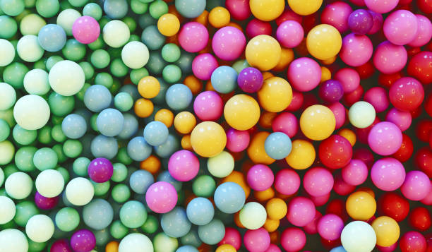 Design de pilha de esferas pastel com forte apelo visual - foto de acervo