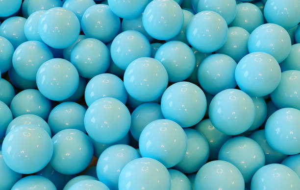 istock Light Blue Marbles Converge in Captivating Design Concept 1596106735