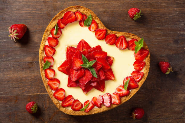 istock Strawberry cheesecake New York with mint 1596113148