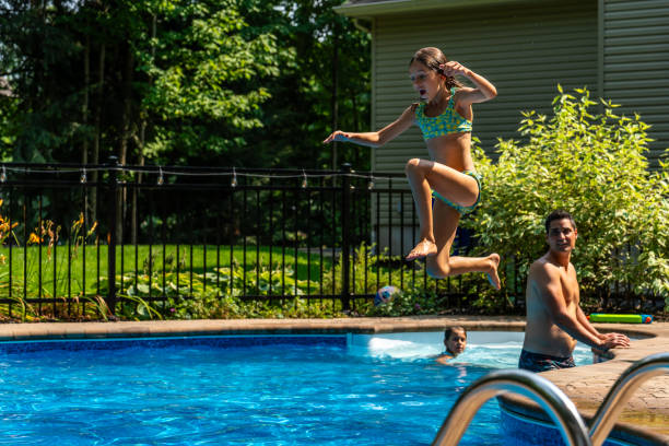 istock A young girl jumping in a pool. 1596171985