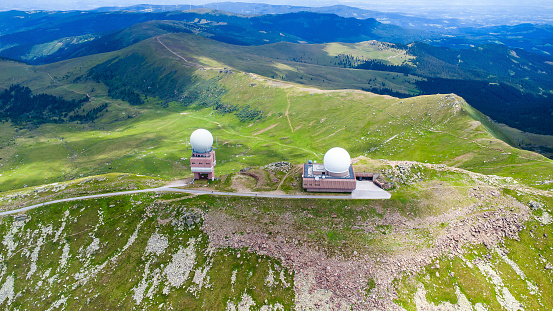 The Goldhaube radar surveillance system at the peak of the Koralm mountain in Austria