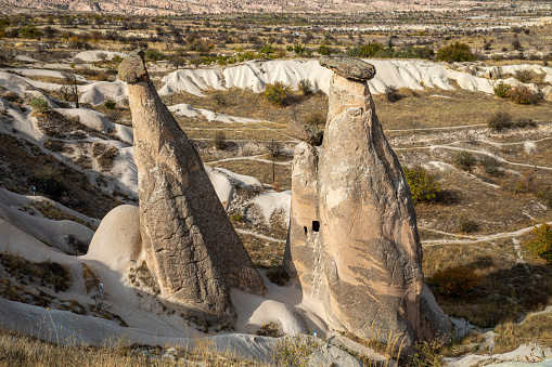 Three beauties, which are the symbols of Cappadocia, Ürgüp, Nevşehir, Türkiye.