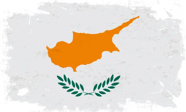 Vector illustration of Cyprus flag with brush paint textured isolated on white background