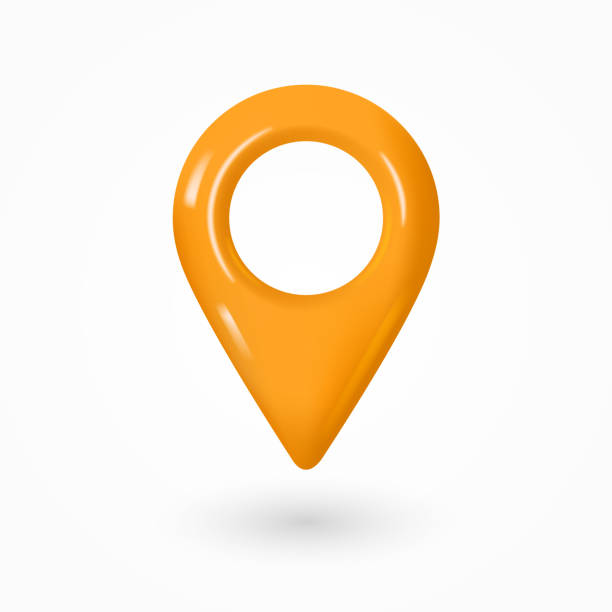 illustrations, cliparts, dessins animés et icônes de 3d emplacement réaliste carte orange pin gps pointeur marqueurs vectoriels illustration pour la destination. marqueur web pour la position - global positioning system flash