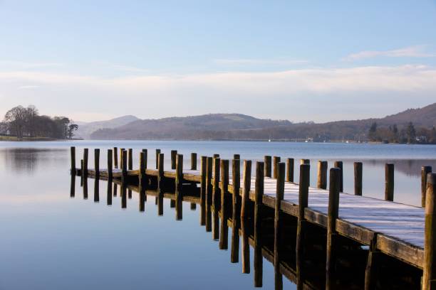 istock the pier is empty and is still in use with the water 1596287355