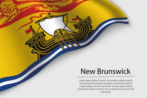 Vector illustration of Wave flag of New Brunswick is a region of Canada