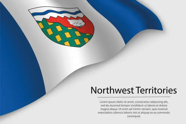 Vector illustration of Wave flag of Northwest Territories is a region of Canada