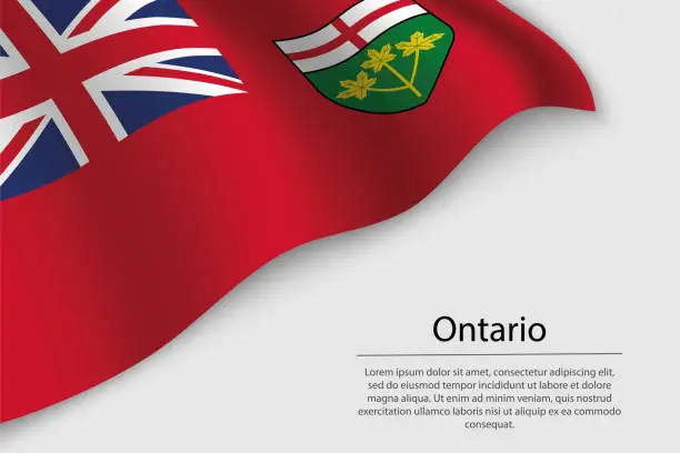 Vector illustration of Wave flag of Ontario is a region of Canada