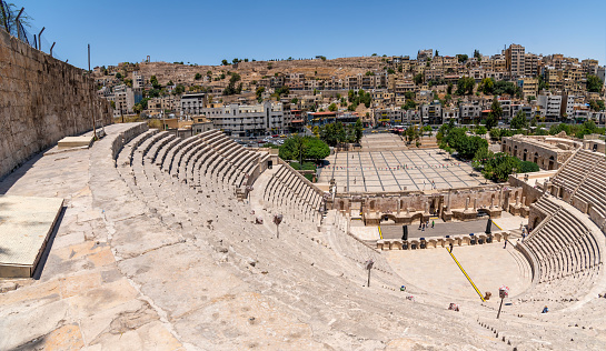 Amman, Jordan: Roman Theatre of Amman is a 6,000-seat, 2nd-century Roman theatre. A famous landmark in the Jordanian capital, it dates back to the Roman period when the city was known as Philadelphia.