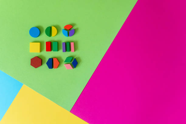 istock Colorful math fractions, numbers, letters on green magenta background. Interesting, fun, creative mathematics for kids. Education, back to school concept. Mathematical background 1596352081