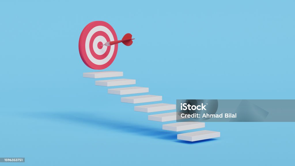 Goal Motivation To Success Concept Of Setting Goals Correctly Climb Up