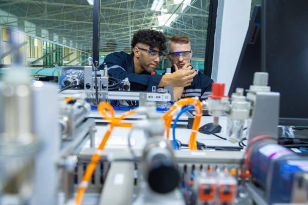 istock Robot engineers invent robots of the future that can replace humans. 1596373492