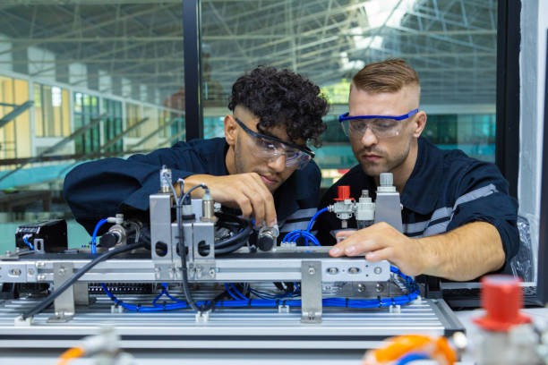 istock Robot engineers invent robots of the future that can replace humans. 1596376124