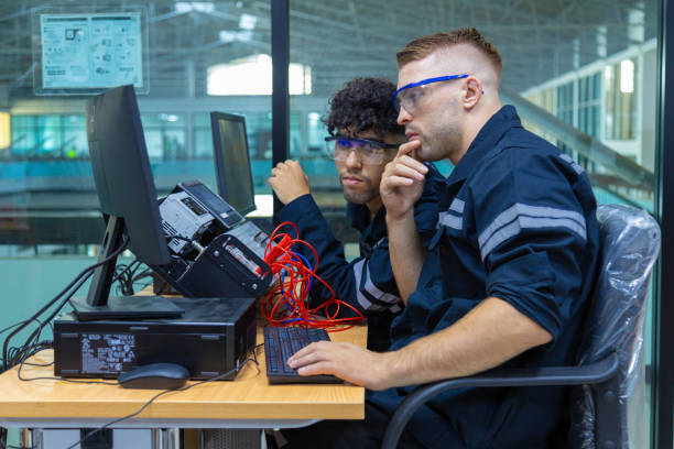 istock Robot engineers invent robots of the future that can replace humans. 1596385447