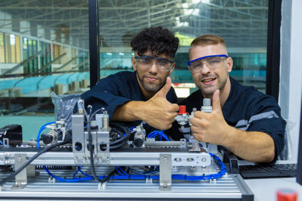 istock Robot engineers invent robots of the future that can replace humans. 1596387160