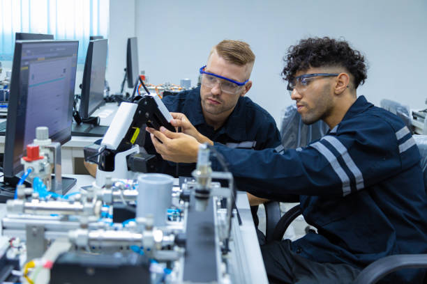 istock Robot engineers invent robots of the future that can replace humans. 1596388620