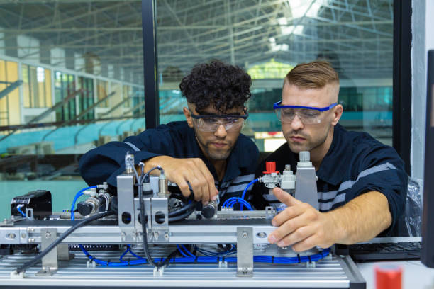 istock Robot engineers invent robots of the future that can replace humans. 1596388771