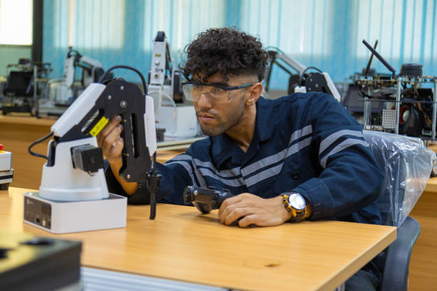 istock Robot engineers invent robots of the future that can replace humans. 1596391924