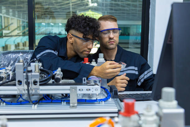 istock Robot engineers invent robots of the future that can replace humans. 1596395567