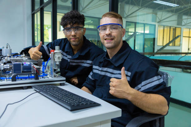 istock Robot engineers invent robots of the future that can replace humans. 1596405298