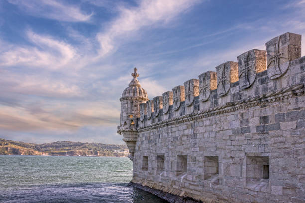 Lisbon, Portugal: Belem Tower (Torre de Belém) - 16th century fortress at the mouth of the Tagus river, built in Manueline style by Francisco de Arruda - aka  Tower of St Vincent - UNESCO world heritage site
