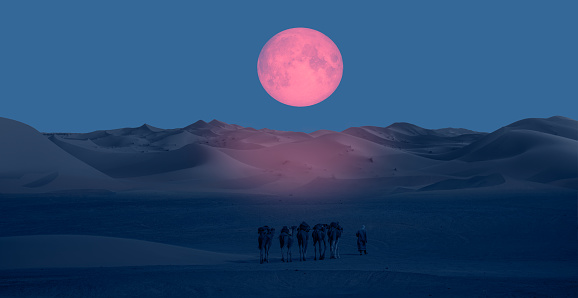 Moon:  https://www.nasa.gov/sites/default/files/thumbnails/image/moon.4195_0.jpg\n\nBeautiful sand dunes in the Sahara desert at sunrise with super full moon - Sahara, Morocco \