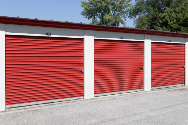 istock Self storage and mini storage garage units. Personal warehouse lockers provide safe and secure storage options. 1596429560