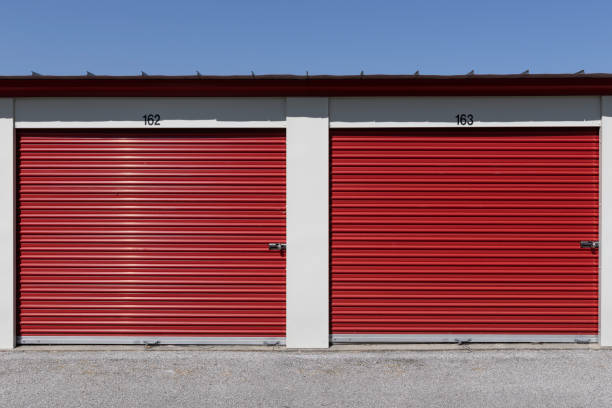 istock Self storage and mini storage garage units. Personal warehouse lockers provide safe and secure storage options. 1596430113