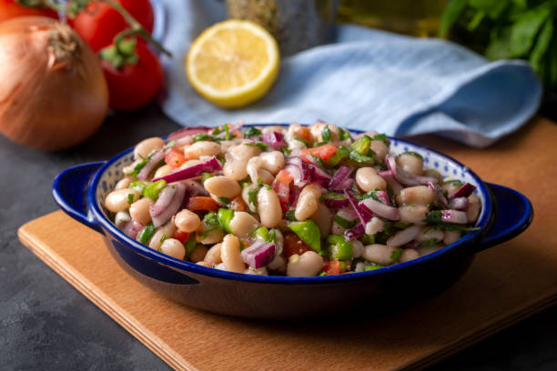 istock Turkish foods; dried beans salad (Turkish name; piyaz) 1596444372