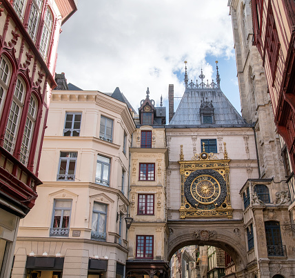 Clock tower - Rouen and buildings around