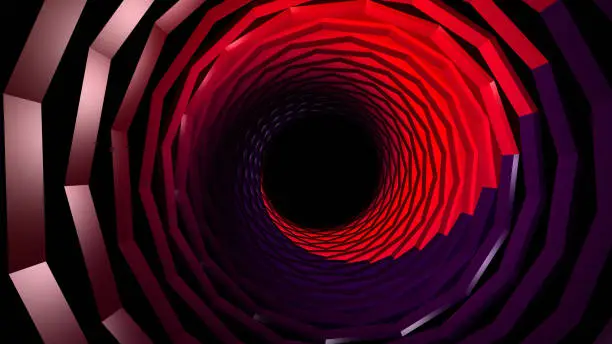 Photo of 4k Retro Video Game Warp Tunnel Background Abstract