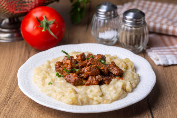 istock Turkish Food Hunkar Begendi made with Eggplant and Meat. 1596536554