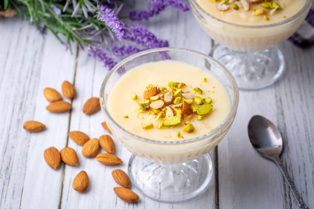 Traditional delicious Turkish Desserts; Keskul - Pudding