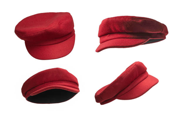 istock Female red hat with a visor isolated on white background. 1596594522