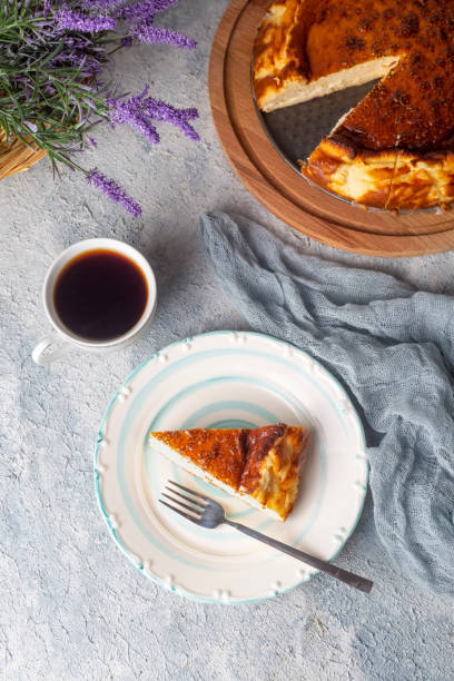istock Basque burnt cheesecake homemade style, San Sebastian cake 1596601692
