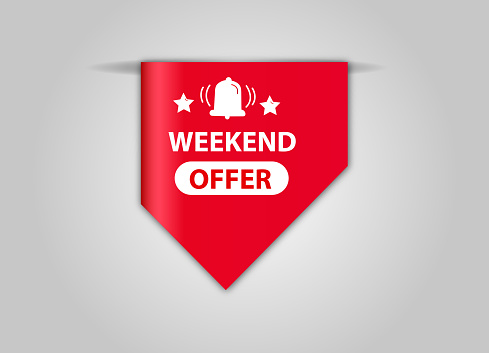 red flat sale web banner for Weekend Offer