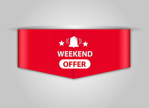 red flat sale web banner for Weekend Offer