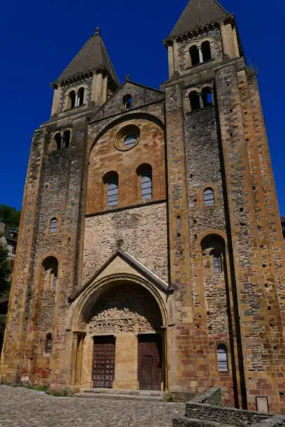 Facade of the Sainte-Foy abbey church, Conques, Aveyron