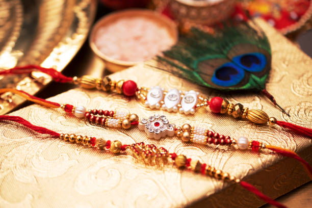 istock Premium rakhi on golden background 1596655965