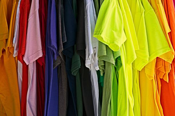 istock Colourful T-Shirts on Display 1596676808