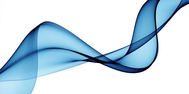 istock Abstract blue illustration of wavy flowing energy 1596708698