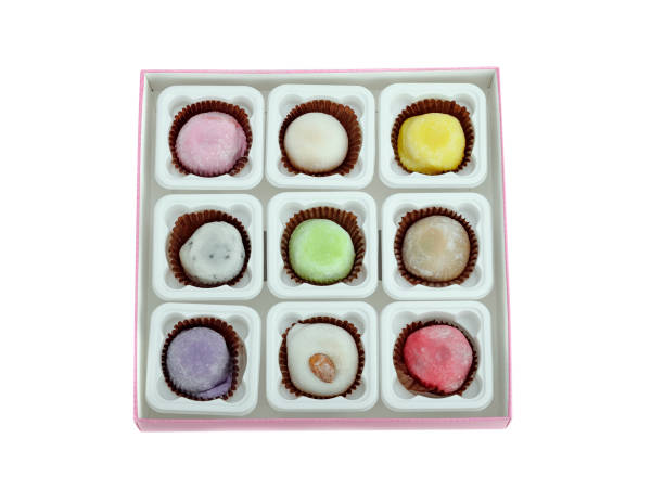 istock Daifuku mochi Japanese dessert on white background 1596729798