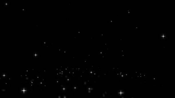 4k Night sky with stars sparkling on black background