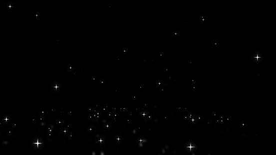 4k Night sky with stars sparkling on black background