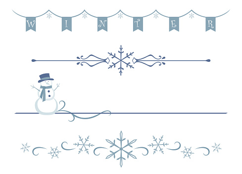 A set of playful winter holiday dividers