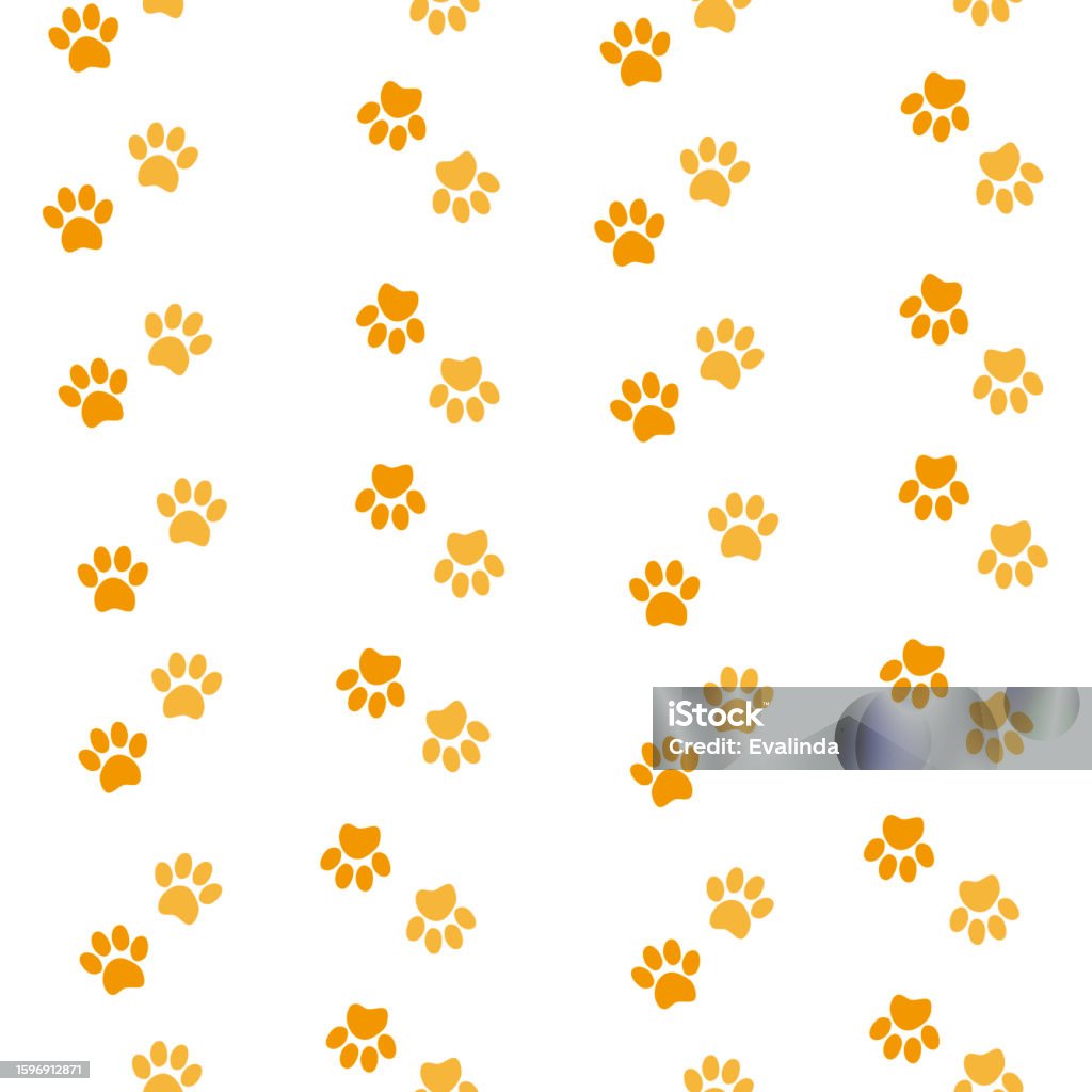 Pet Foot Pattern Pet Paw Footprint Seamless Pattern Vector Illustration With Cat Or Dog ...
